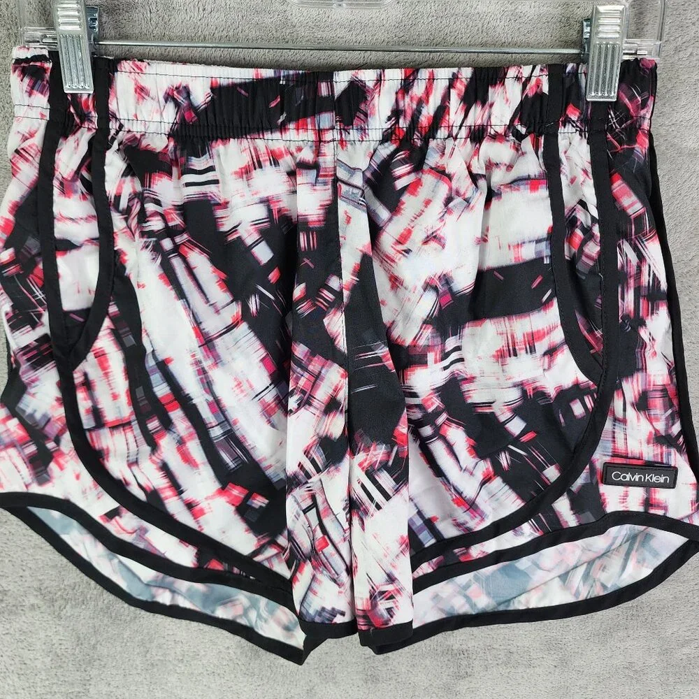 Womens Calvin Klein Athletic Running Shorts Pink White Black Size S